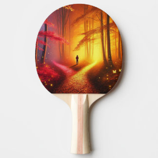Raquette De Ping Pong Enchanted Crossroads - Vibrant Autumn Forest Art P