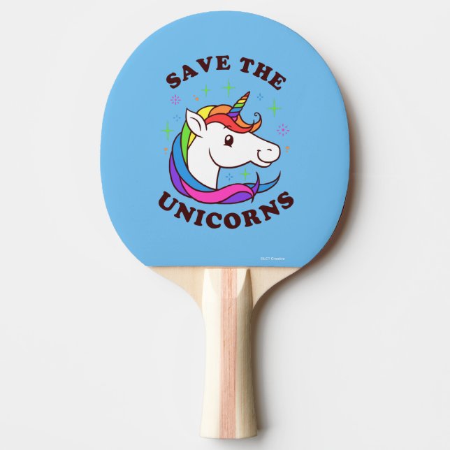 Raquette De Ping Pong Enregistrer Les Unicornes (Devant)