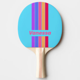 Raquette De Ping Pong Épingle en verre de mer rayée avec nom