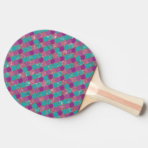 Raquette De Ping Pong Étincelant bleu violet Queue de sirène Échelle de 
