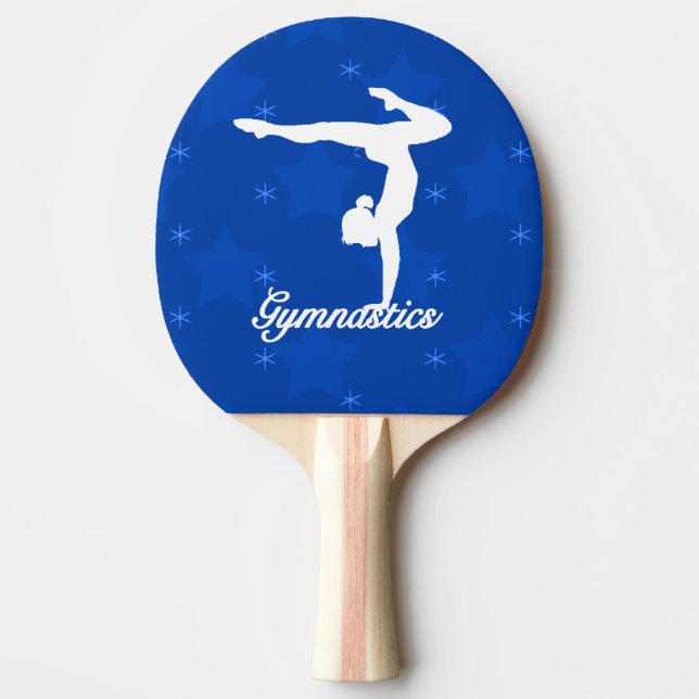 Raquette De Ping Pong Étoiles bleues de fille de gymnastique (Devant)