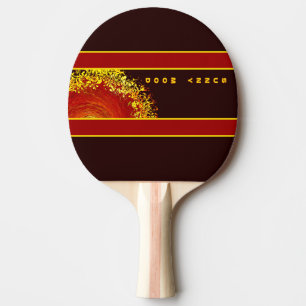 Raquette De Ping Pong Explosion solaire jaune orange marron abstrait per