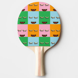 Raquette De Ping Pong Face de bloc de monstre souriant