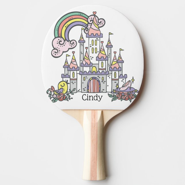 Raquette De Ping Pong Fairytale Castle Princess Nom personnalisé (Devant)