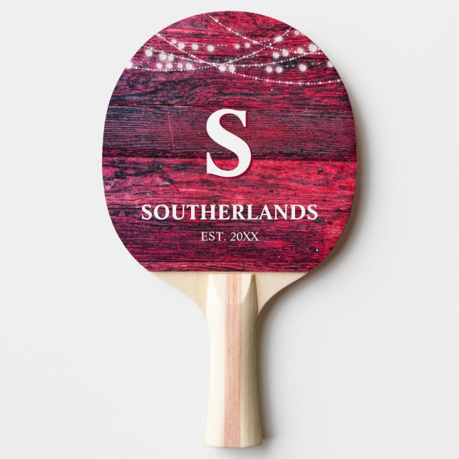 Raquette De Ping Pong Famille Rustique Red Bois Lights (Devant)