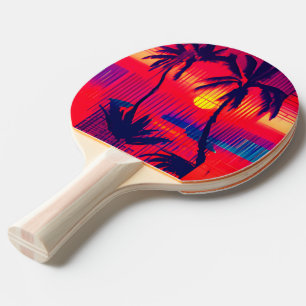 Raquette De Ping Pong Fantaisie d'évasion tropicale