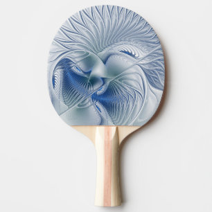 Raquette De Ping Pong Fantaisie dynamique Abstrait Tons bleus Art fracta