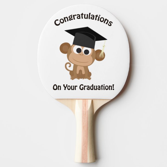 Raquette De Ping Pong félicitations à votre singe diplômé (Devant)