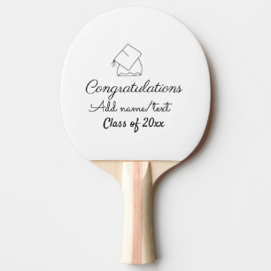 Raquette De Ping Pong Félicitations graduation ajouter nom année de text