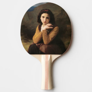Raquette De Ping Pong Femme Mignonne de Jeune Femme par Bouguereau