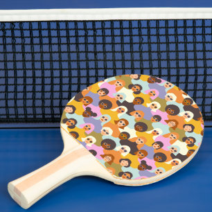 Raquette De Ping Pong Femmes rétrogrades du Motif mondial
