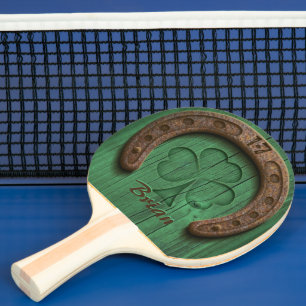 Raquette De Ping Pong Fer à Cheval Irlandais Personnalisé Rustique Chanc