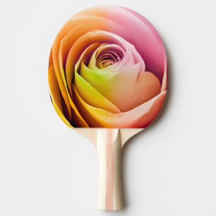 Raquette De Ping Pong Fermez-vous des pétales de rose colorés