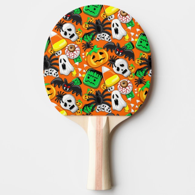 Raquette De Ping Pong Fête des Candies Éffrayantes d'Halloween (Devant)