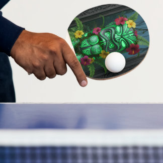 Raquette De Ping Pong Feu et Tiki de Terre