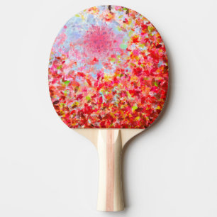Raquette De Ping Pong Feuilles et ciel d'automne Abstraits