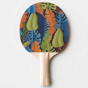 Raquette De Ping Pong Feuilles tropicaux, motif sans couture fleurie.