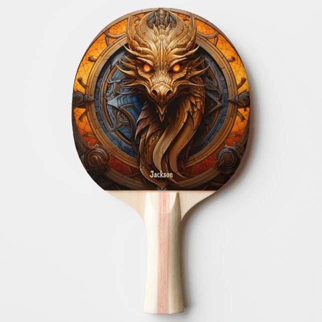 Raquette De Ping Pong Fierce Orange Dragon Personalized (Devant)