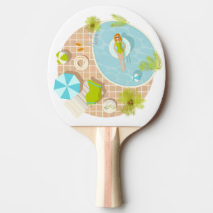 Raquette De Ping Pong Fille de piscine en bikini plage d'été