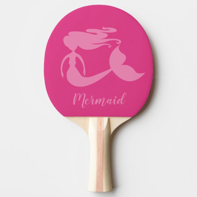 Raquette De Ping Pong Fille sirène rose personnalisé ping-pong (Devant)
