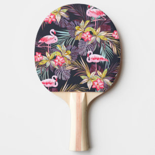 Raquette De Ping Pong Flamant rose Tropical : Motif sans couture d'été