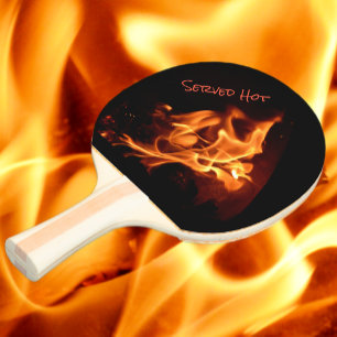 Raquette De Ping Pong Flammes éclatantes Feu servi chaud personnalisé