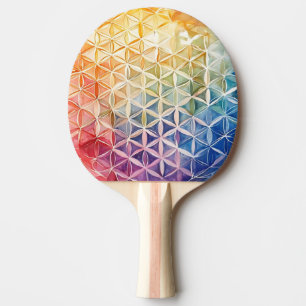 Raquette De Ping Pong Fleur de vie - Peinture aquarelle