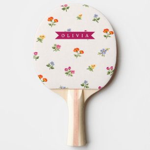 Raquette De Ping Pong Fleur sauvage Cottagecore florale Ditsy personnali