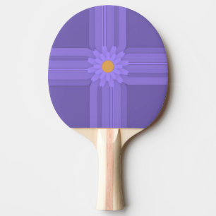 Raquette De Ping Pong Fleur Violette Simple sur Croix Moderne