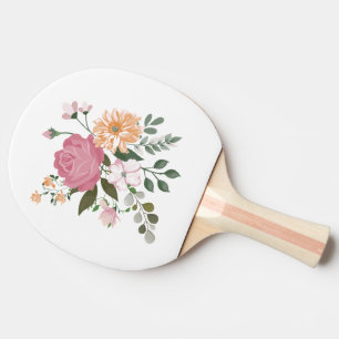 Raquette De Ping Pong Fleurs aquarelle