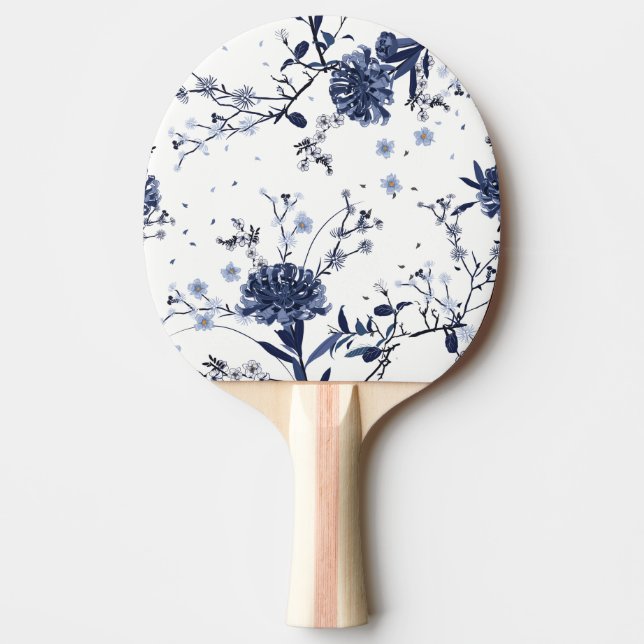 Raquette De Ping Pong Fleurs bleues (Devant)