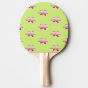 Raquette De Ping Pong Fleurs rouges en vert