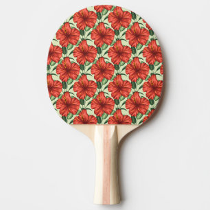 Raquette De Ping Pong Fleurs rouges motifs à fleurs tropicales