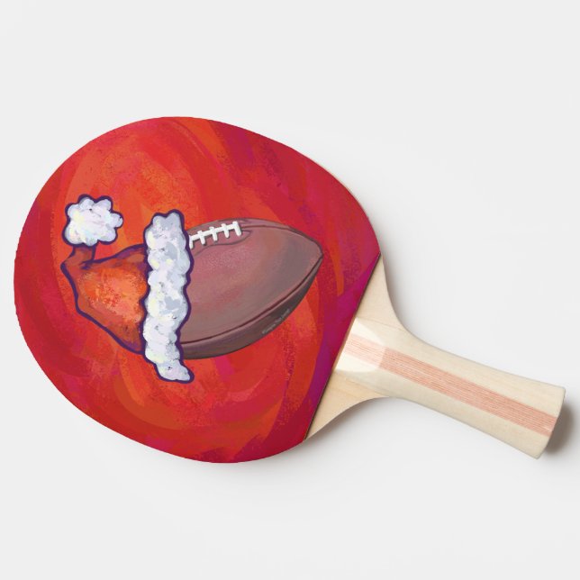 Raquette De Ping Pong Football à Santa Hat sur Rouge (Côté)