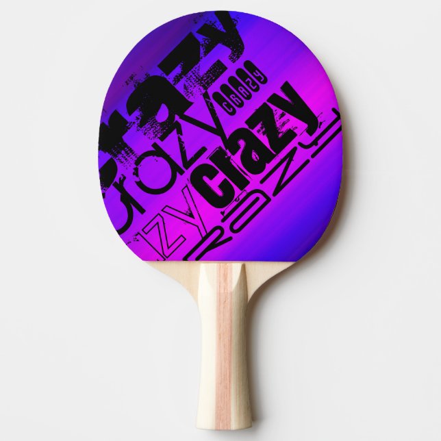 Raquette De Ping Pong Fou; Violet Vibrant Bleu et Magenta (Devant)