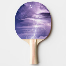 Raquette De Ping Pong Frappes de foudre Ciel Violet Personnalisées