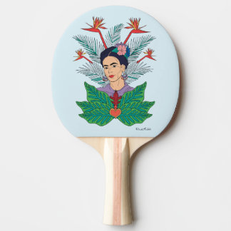 Raquette De Ping Pong Frida Kahlo | Oiseaux de Paradis Floral Graphic