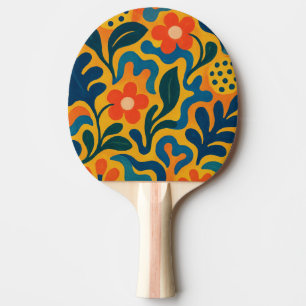 Raquette De Ping Pong Fun Retro Garden Collage Motif Motif