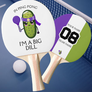 Raquette De Ping Pong Fundy Big Dill Nom de l'équipe Numéro Purple Blanc