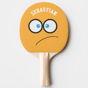 Raquette De Ping Pong Funny Yellow Face Nouveauté Nom personnalisé