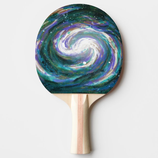 Raquette De Ping Pong Galaxie d'émeraude et de violet (Devant)