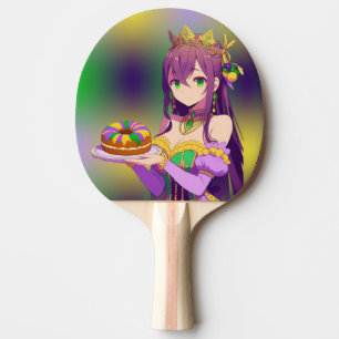 Raquette De Ping Pong Galette des Rois Mardi Gras anime