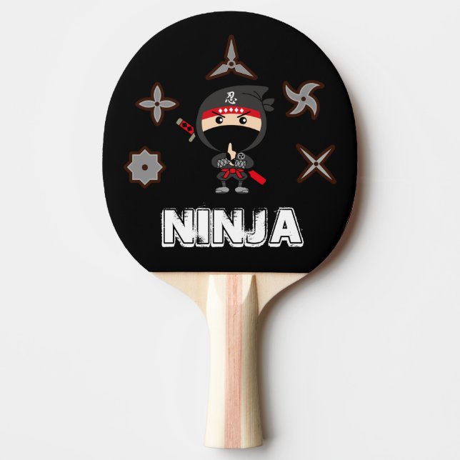 Raquette De Ping Pong Garçon noir de Ninja (Devant)