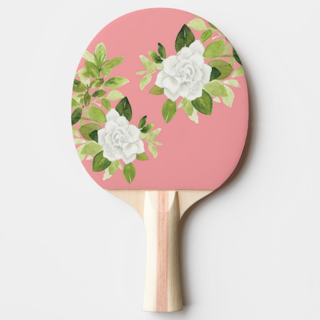 Raquette De Ping Pong Gardenia cape jasmine florale aquarelle (Devant)