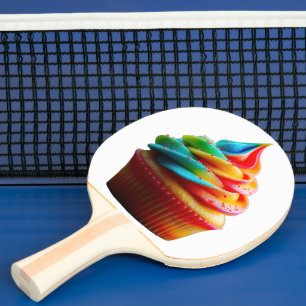 Raquette De Ping Pong Gâteau cupcake arc-en-ciel étourdissant de Slipper
