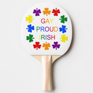 Raquette De Ping Pong Gay Fier Irlandais LGBT Rainbow Shamrocks