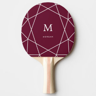 Raquette De Ping Pong Géométrie blanche moderne et monographie Merlo