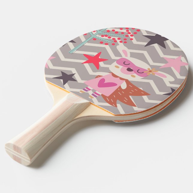 Raquette De Ping Pong Girl Superhero Bunny (Dos Angle)