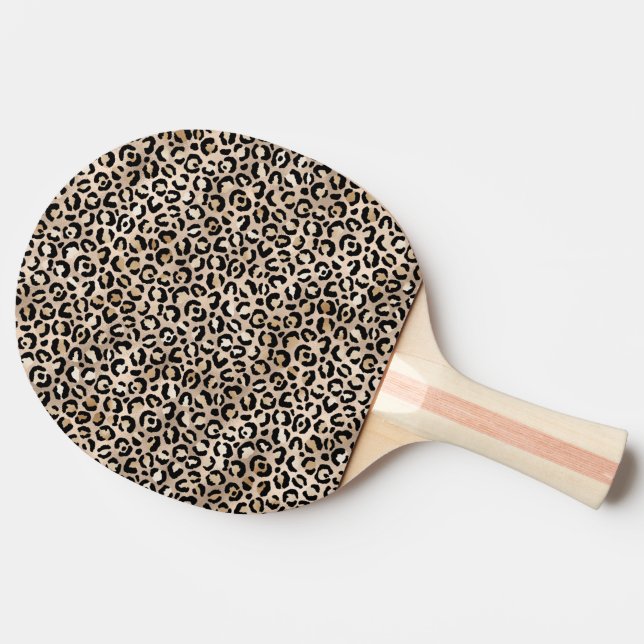 Raquette De Ping Pong Glam Gold Empreinte de léopard (Côté)