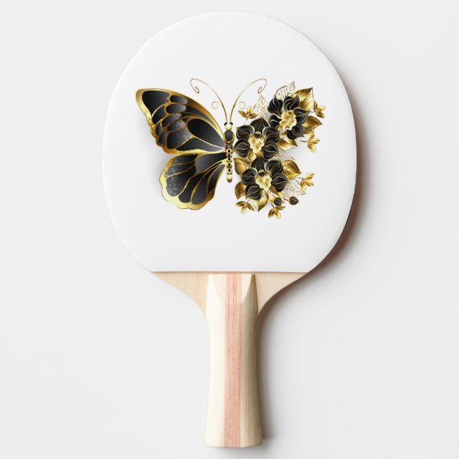 Raquette De Ping Pong Gold flower Butterfly with Black Orchid (Devant)